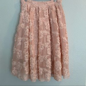 H&M Floral Pink A-Line Skirt